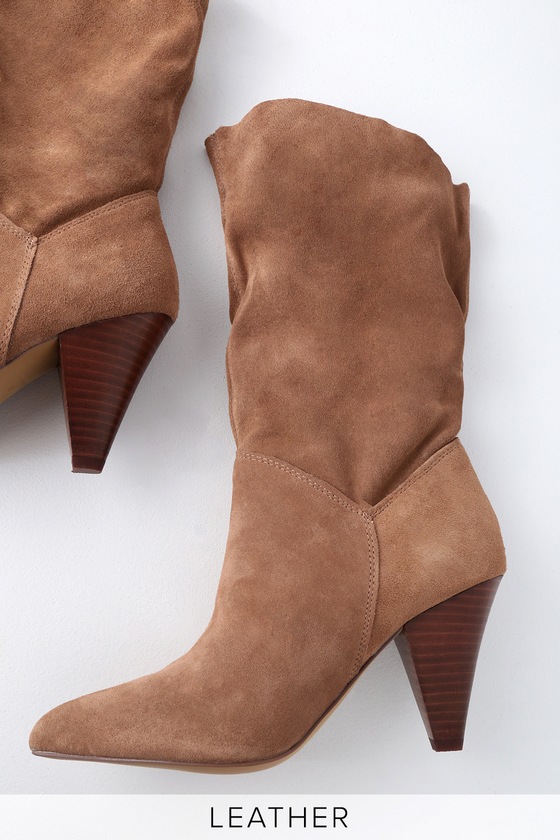 tan flat slouch boots