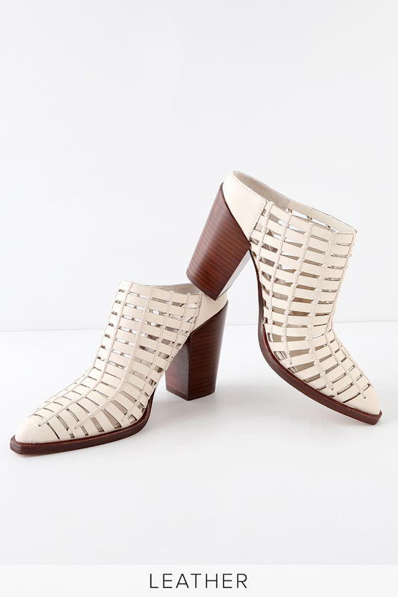 Kacie Ivory Woven Leather Mules 3