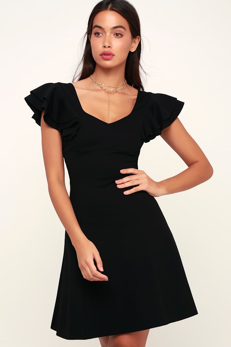 ELLIATT Sicily Dress - Black Mini Dress - Ruffled Dress - LBD - Lulus ELLIATT Sicily Dress - Black Mini Dress - Ruffled Dress - LBD - Lulus