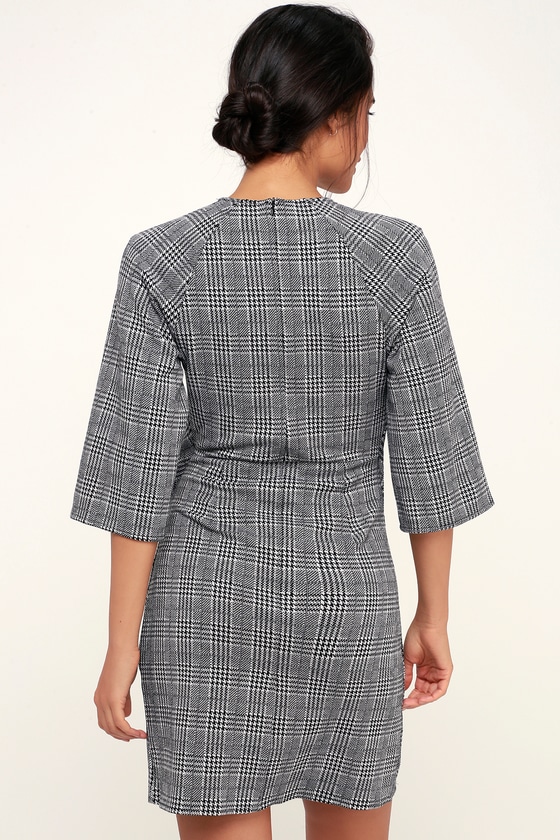 glen plaid overall dress
