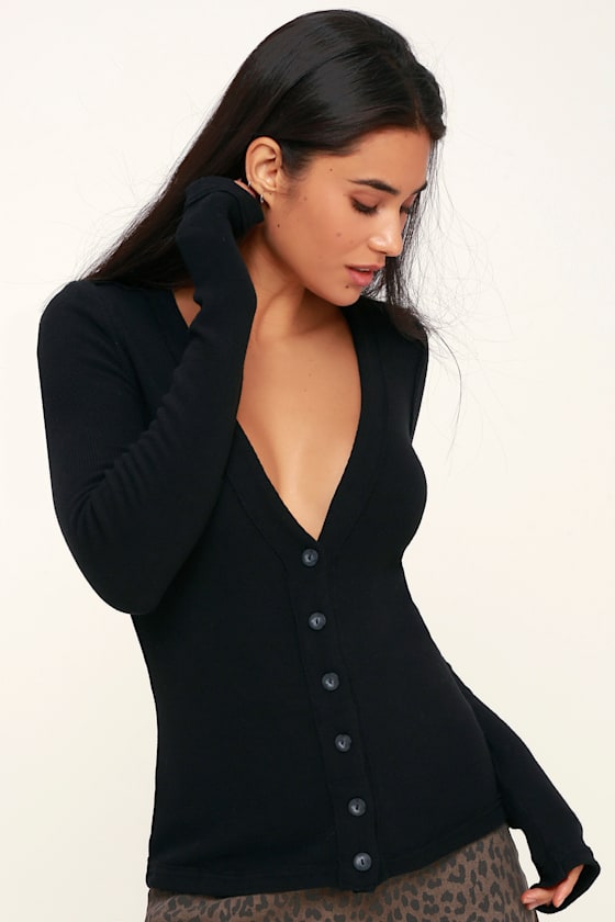 Call Me Cardi Black Cardigan Sweater 1