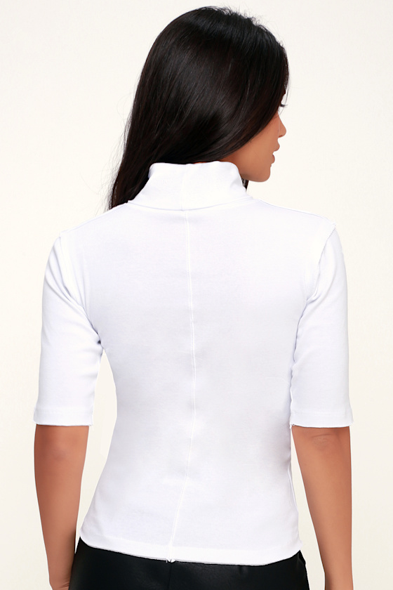 Sunshine White Turtleneck Top 5