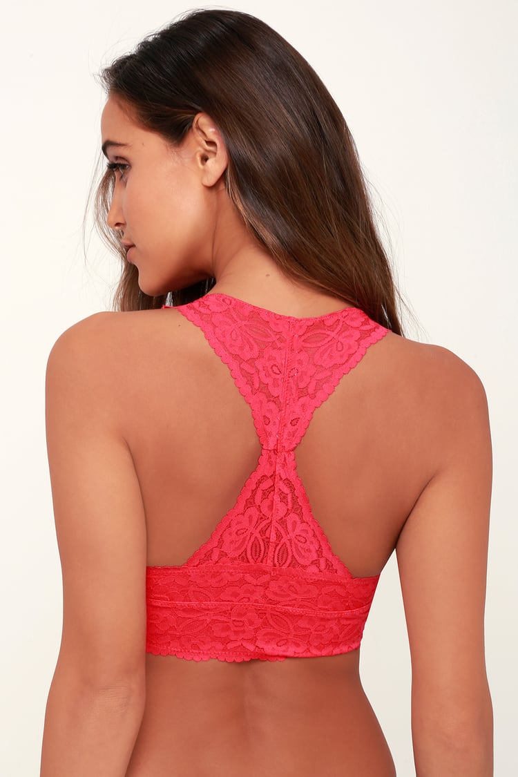 Galloon Racerback Hot Pink Lace Bralette