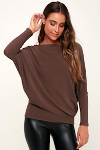 Verla Dusty Purple Dolman Sleeve Sweater Top 2