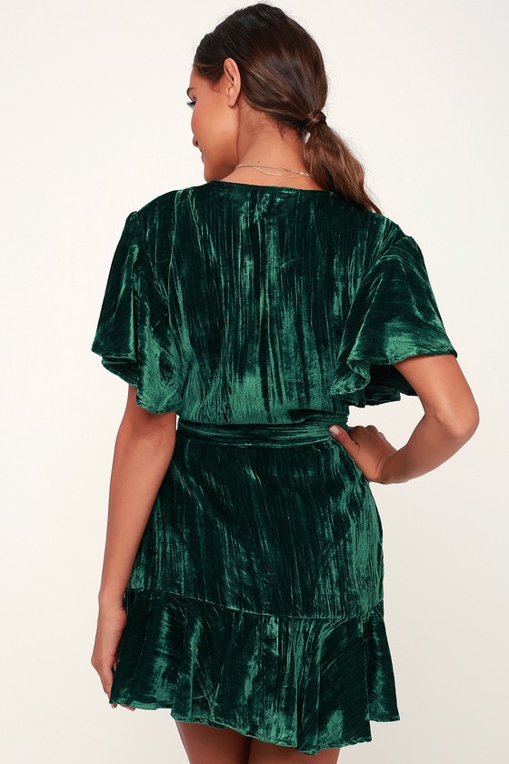 bb dakota green velvet dress