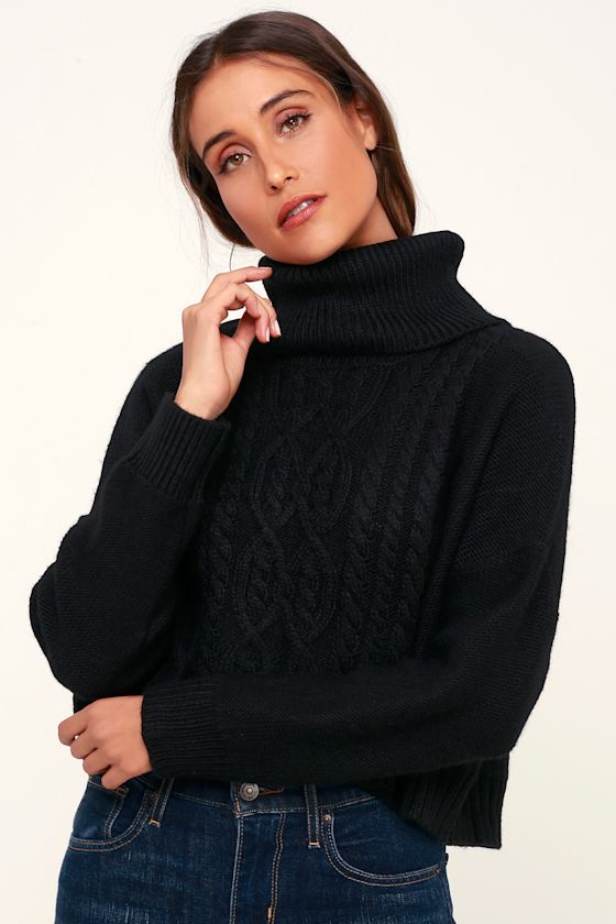 Say Anything Black Cowl Neck Sweater 1
