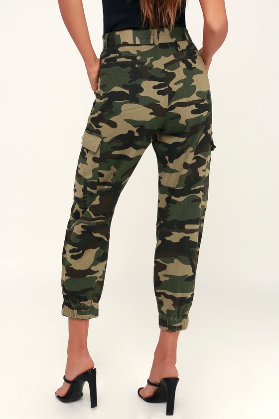 Cute Camo Print Pants - Belted Pants - Cargo Pants - Army Pant - Lulus