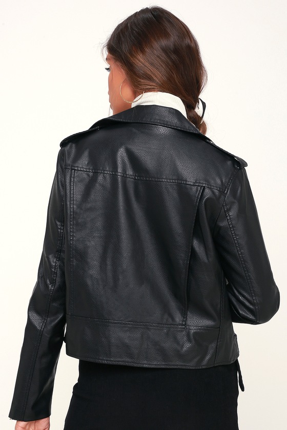 Cool Moto Jacket - Vegan Leather Moto Jacket - Black Moto Jacket