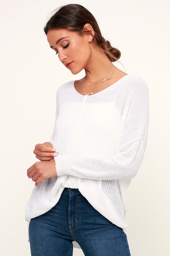 Cute Ivory Sweater - Sheer Knit Sweater - Sweater Top - Lulus
