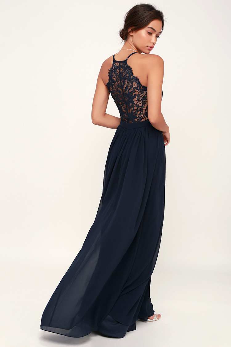 fitted lace wedding dress 2024 Black Dusky Love Spell Maxi Dress – Sassymyprom main image 1