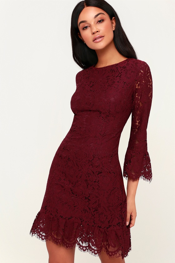 plum lace dress