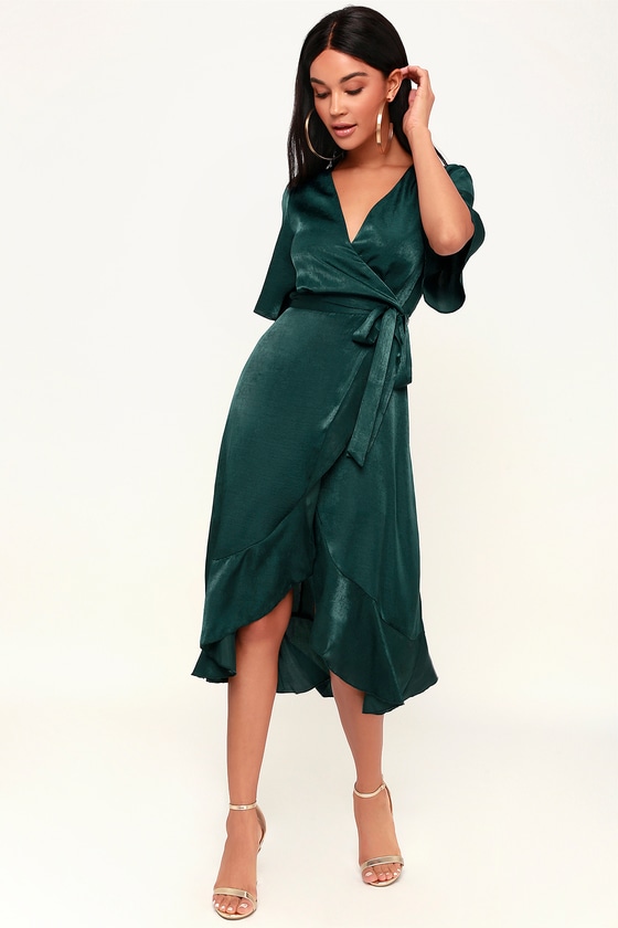 Green Satin Dress