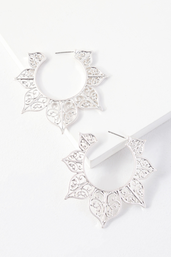 Mullen Silver Hoop Earrings 2
