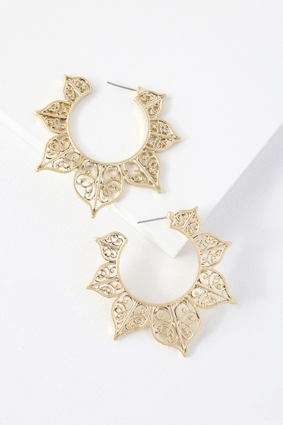 Mullen Gold Hoop Earrings 2