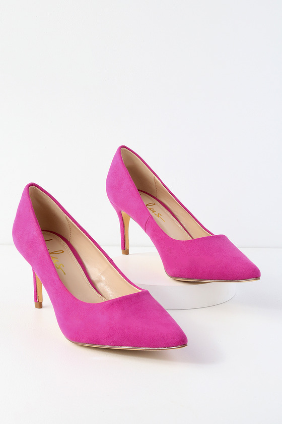 Vegan Suede Pumps - Kitten Heel Pumps 