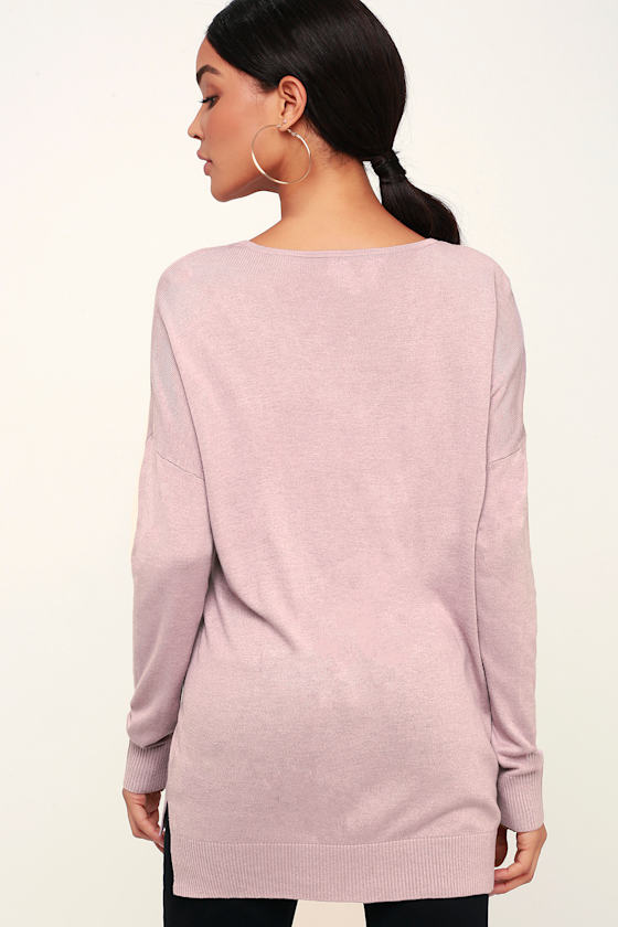 Abel Mauve V-Neck Sweater Top 5