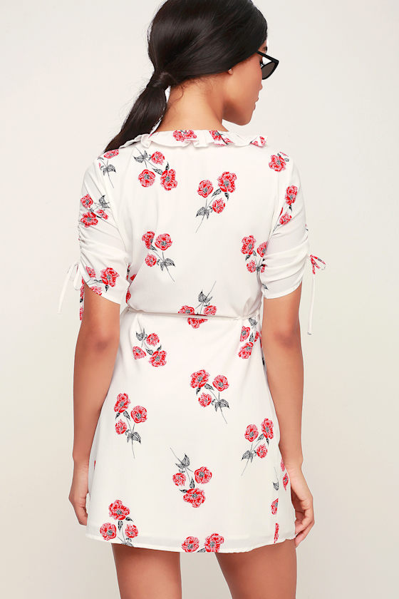 Simply Irresistible White Floral Print Wrap Dress 5