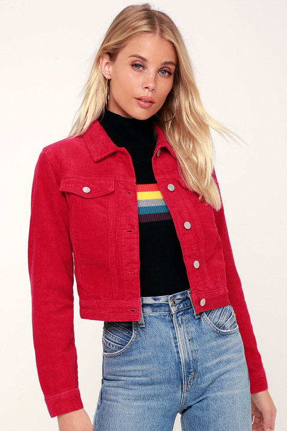 Rolla's Runaway Jacket - Red Corduroy Jacket - Cropped Jacket - Lulus