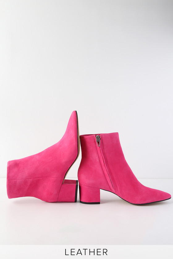 fuchsia ankle boots