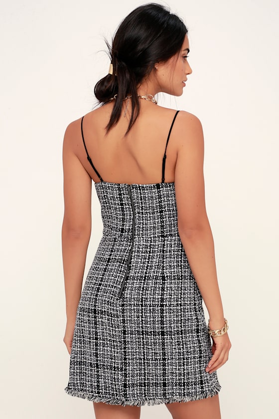 Union Square Black and White Tweed Mini Dress 2