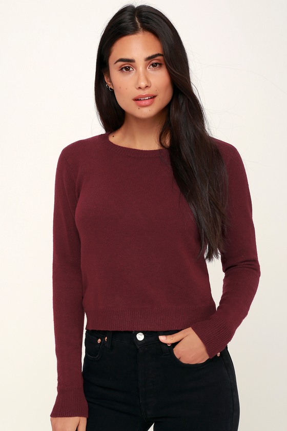 Cute Plum Purple Sweater - Backless Sweater - Cutout Sweater