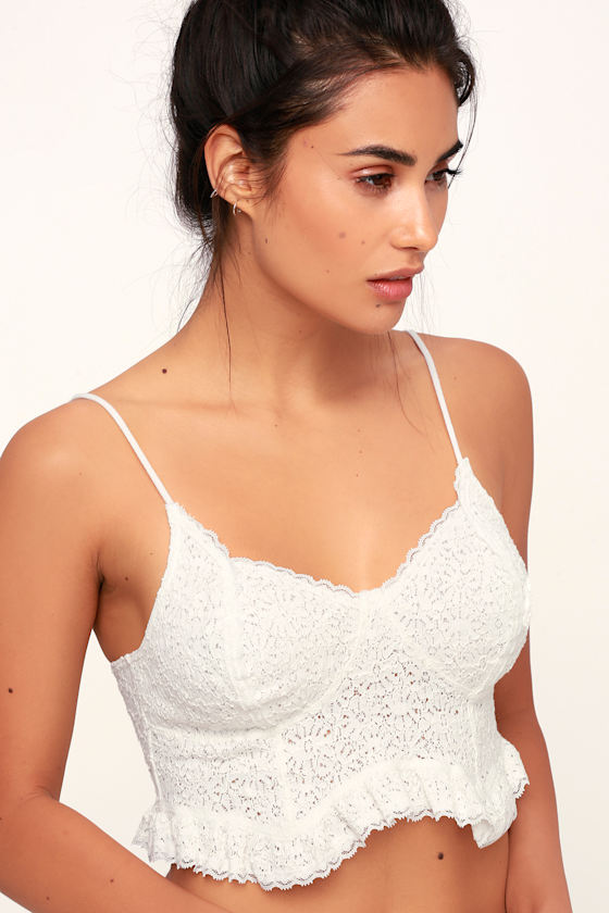 Fleur De Lys Ivory Lace Crop Cami 3