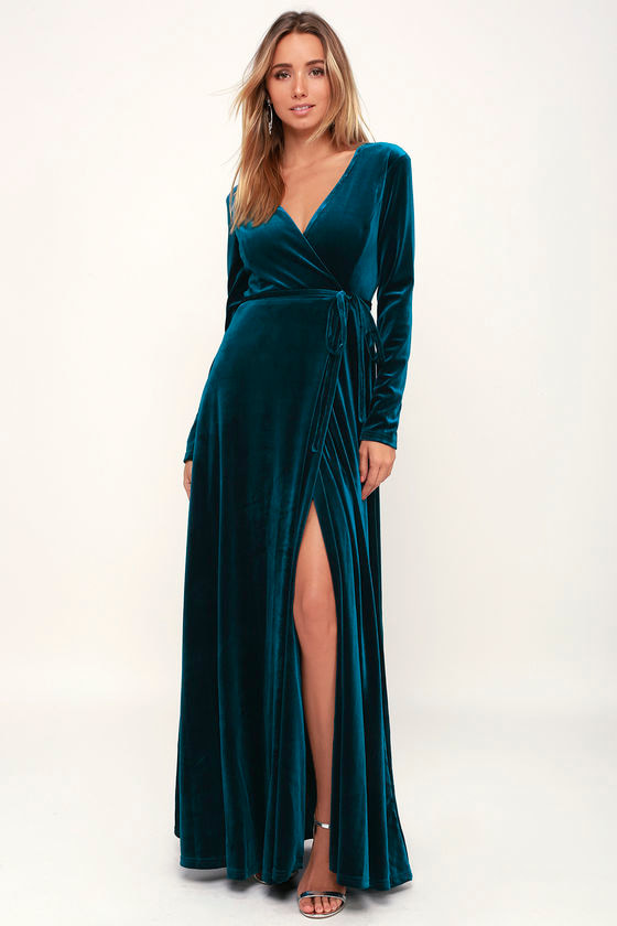 Lulus Velvet Wrap Dress Flash Sales, 59 ...