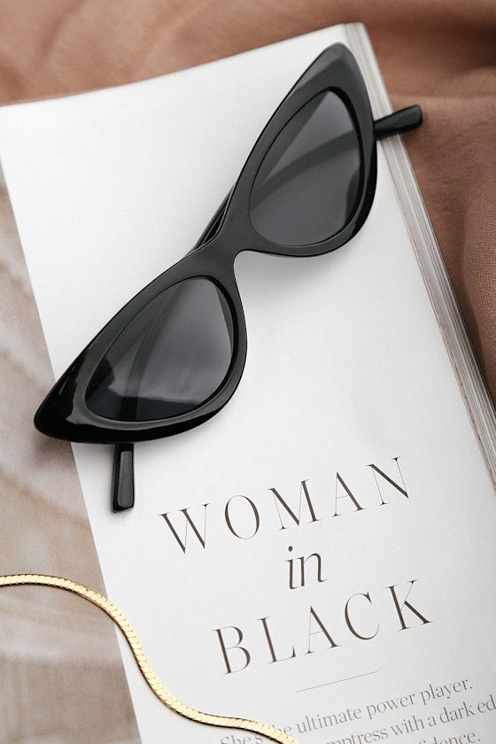 Park Ave Black Small Cat-Eye Sunglasses 1