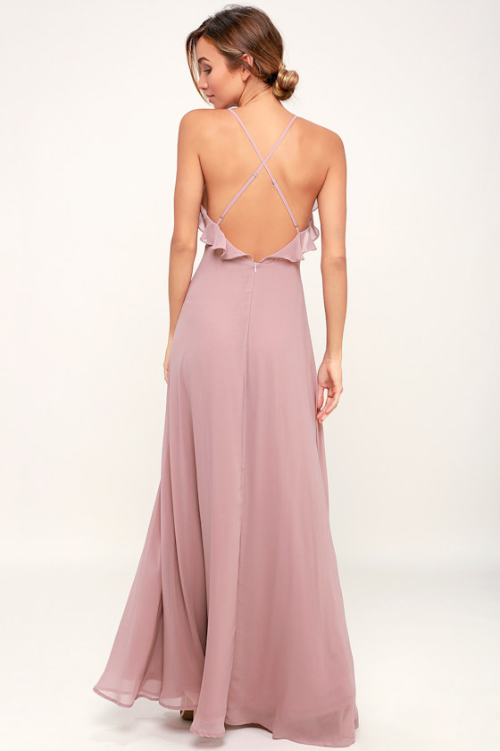 Metropolitan Mauve Ruffled Maxi Dress 2