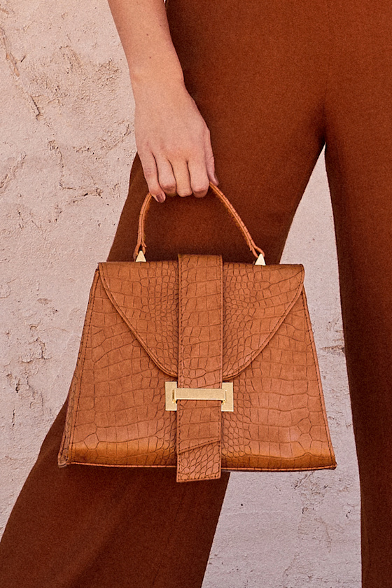 Style Ambassador Brown Crocodile Embossed Purse 4