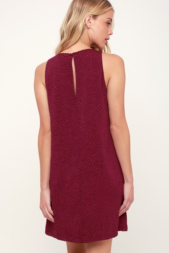 Maroon shift hot sale dress
