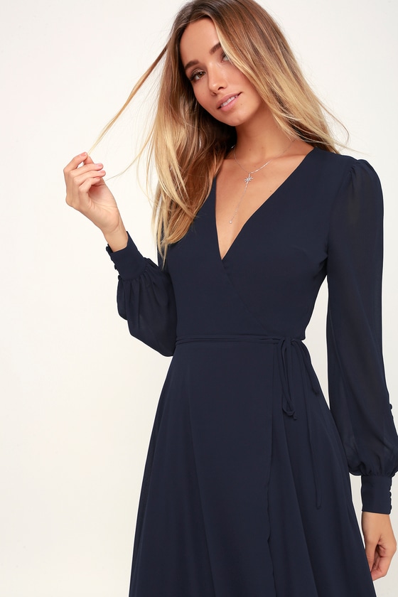 Long Sleeve Dress Navy Blue on Sale, 64% OFF | gasabo.net