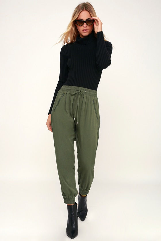 Chic Olive Green Pants Jogger Pants Casual Pants Joggers Lulus