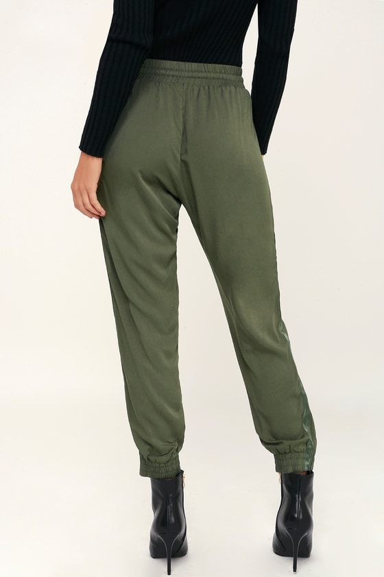 Chic Olive Green Pants - Jogger Pants - Casual Pants - Joggers