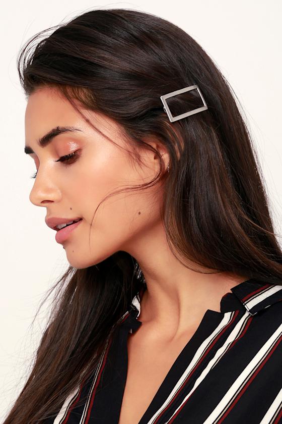 Cute Hair Clip Rectangle Hair Clip Silver Hair Clip Lulus