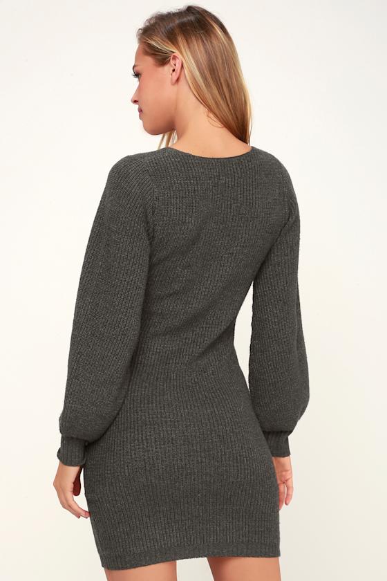 charcoal gray sweater dress