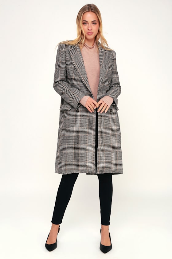 Kensington Black Plaid Coat 1