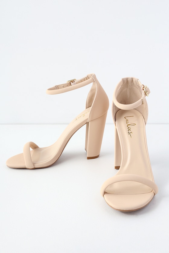 Chopin Nude Nubuck Ankle Strap Heels 2