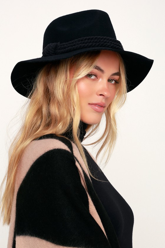 Billabong Roped In - Black Hat - Felt Hat - Wide-Brim Hat - Lulus