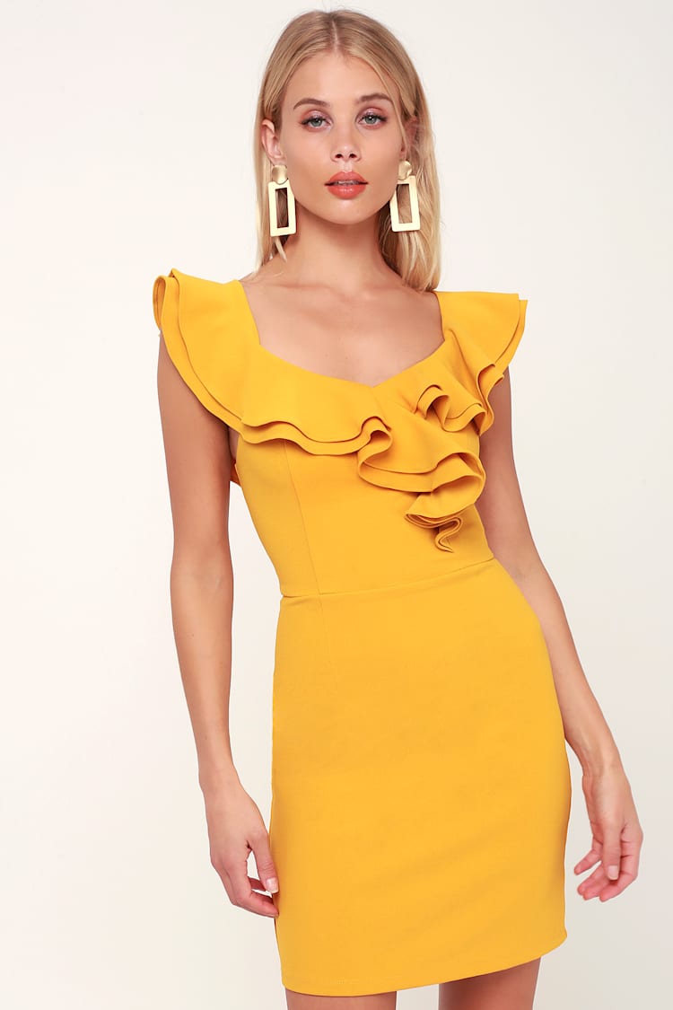 princess polly baby blue dress Women's Yellow Bodycon Dresses main image 0