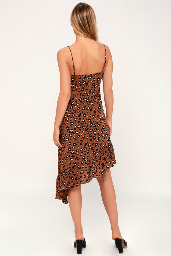 leopard print asymmetrical dress