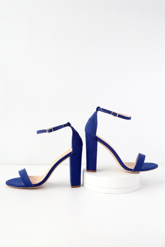 Sexy Cobalt Blue Suede Heels - Ankle Strap Heels - Blue Heels - Lulus