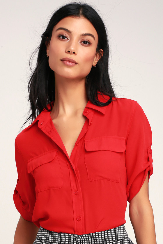 cute red shirts for women