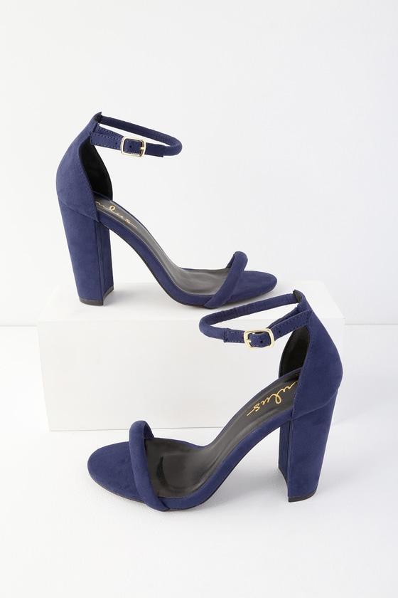 navy blue pumps with ankle strap