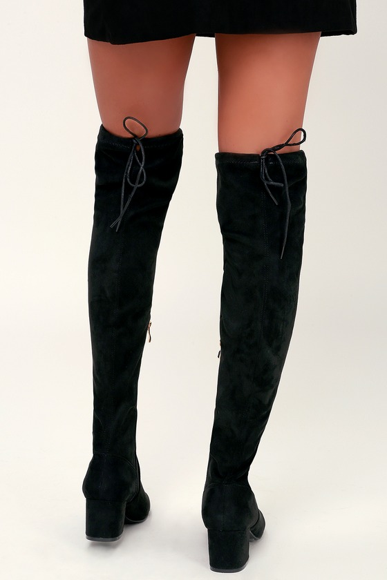 over the knee suede leather boots