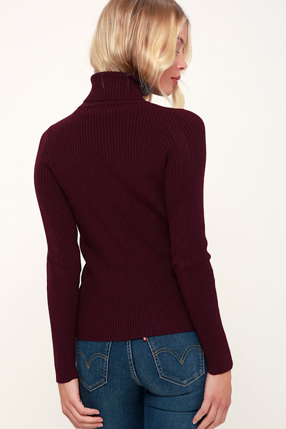 plum turtleneck top