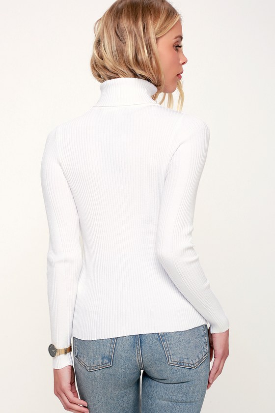 white thin turtleneck