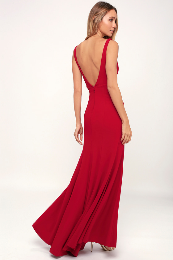 Lovely Red Maxi Dress - Dark Red Maxi Dress - Red Mermaid Dress - Lulus