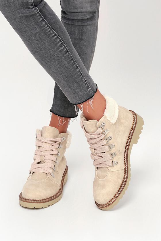Dirty Laundry Casbah Cream Ankle Boots LaceUp Boots Boots Lulus
