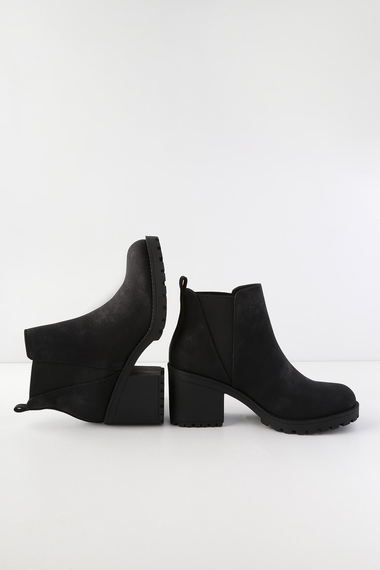 Laundry Lisbon - Black High Heel Booties Slip-On Boots - Lulus